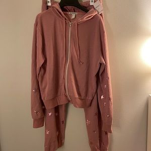 NWT F21 Active Star Hoodie + Sweatpants Lounge Set